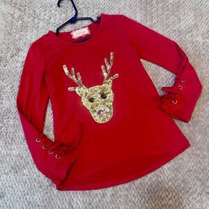 Girl’s Reindeer Christmas Shirt Size 6